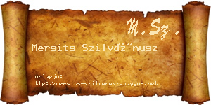 Mersits Szilvánusz névjegykártya